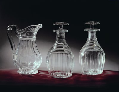 Cut glass decanters and jug, c.1840 by English School